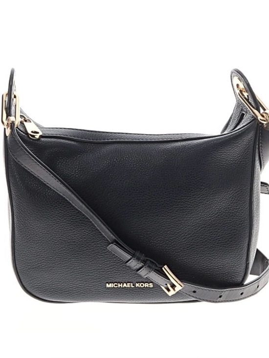 Michael Kors Handbags - Michael Kors Raven Medium Pebbled Leather Crossbody Bag Dark Navy Gold